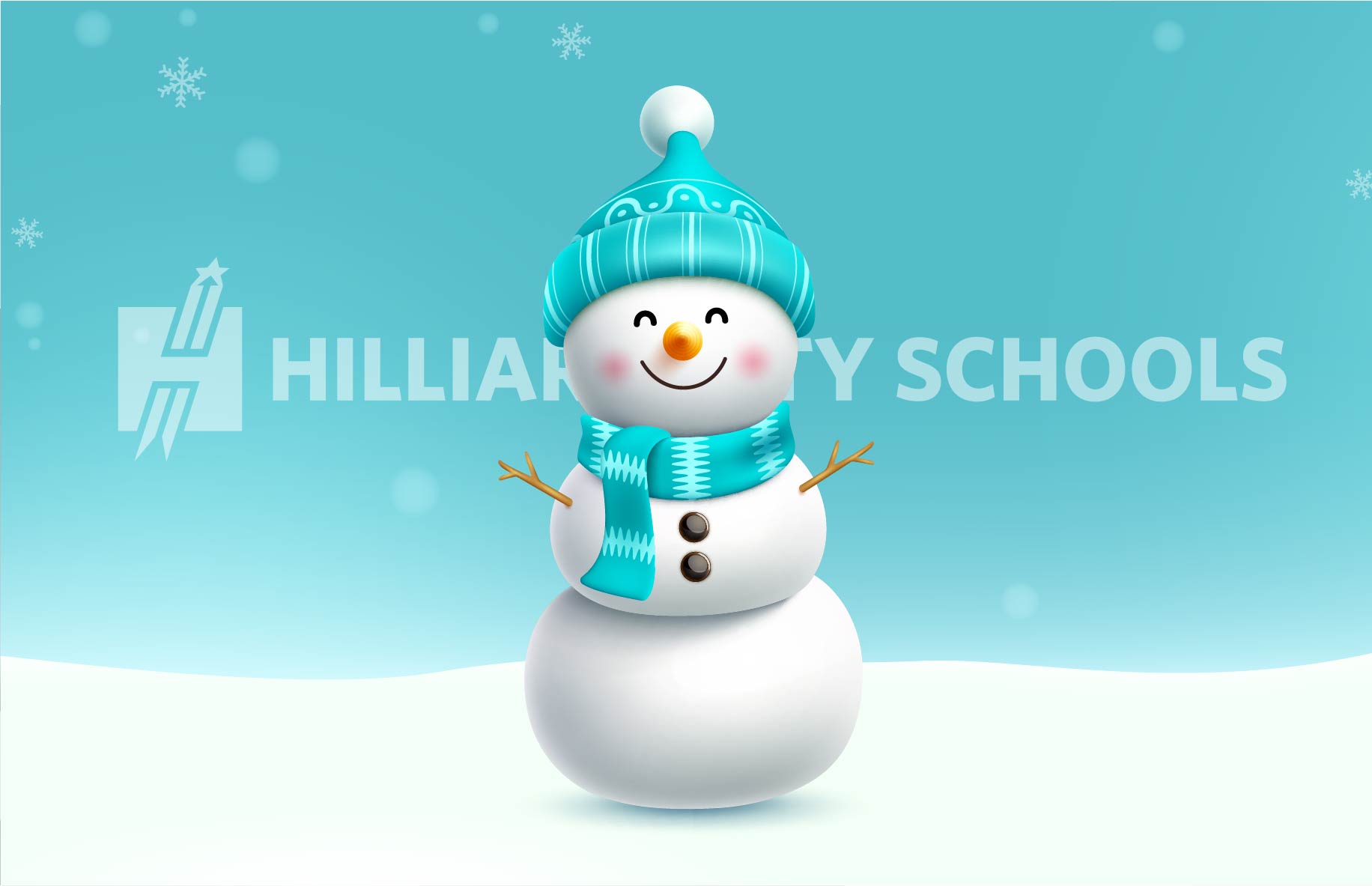 Snowman with blue background