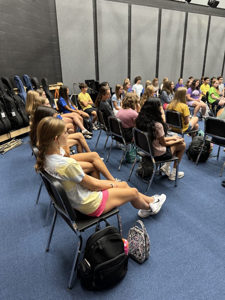 Students watching Baldwin Wallace students perform.