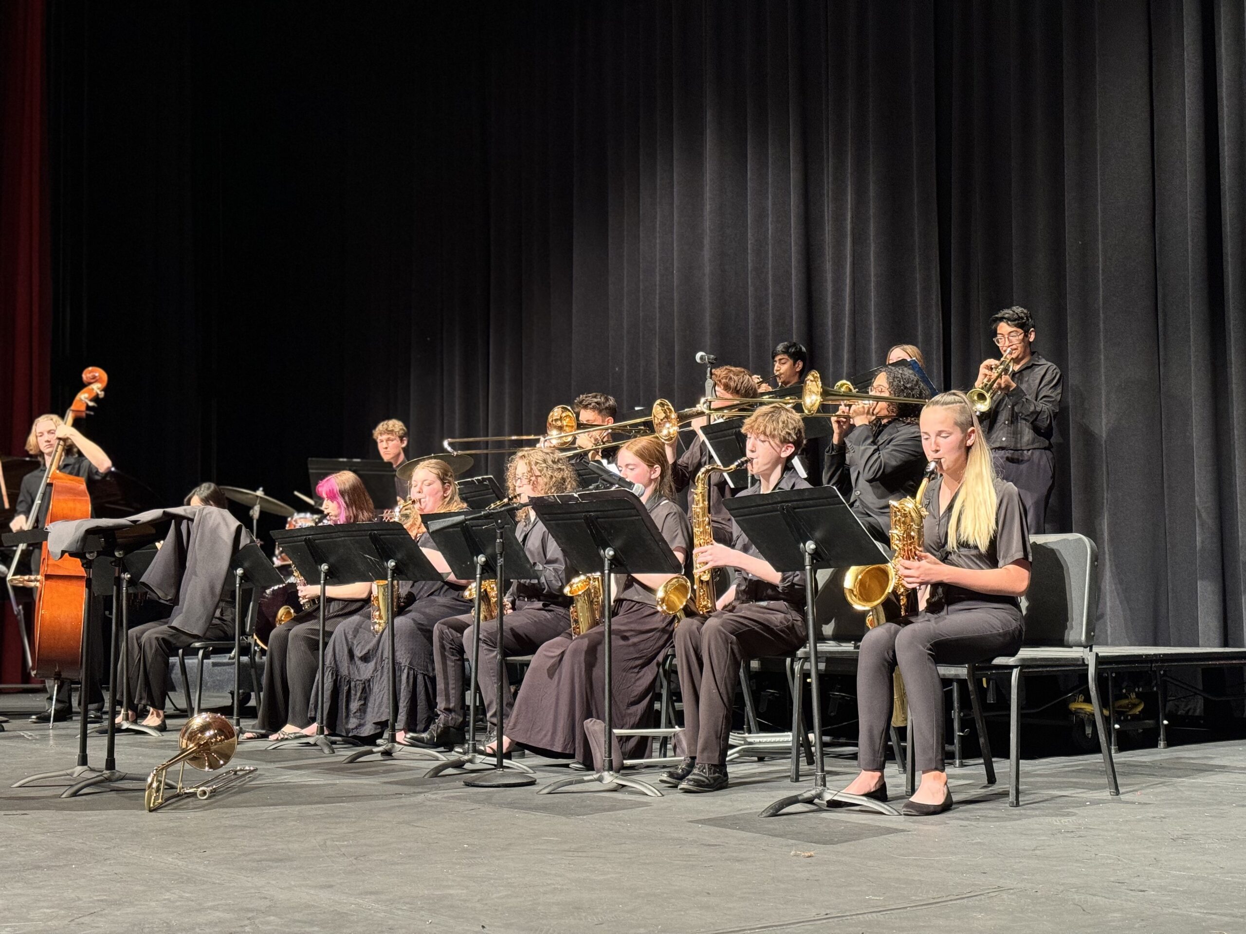 HB Jazz Band students performing on stage