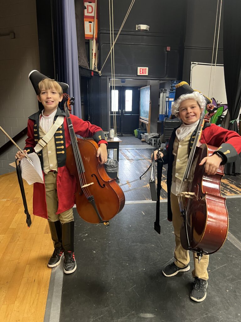 Cello students on halloween