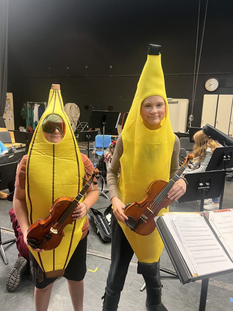 Station viola players on halloween