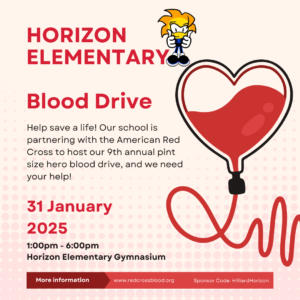 Horizon Elementary Blood Drive Informational Graphic (English)