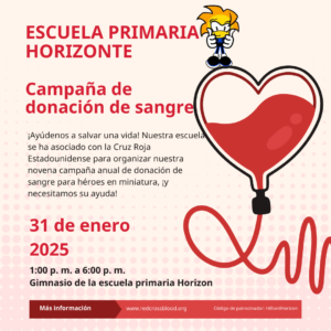 Horizon Elementary Blood Drive Informational Graphic (Spanish)