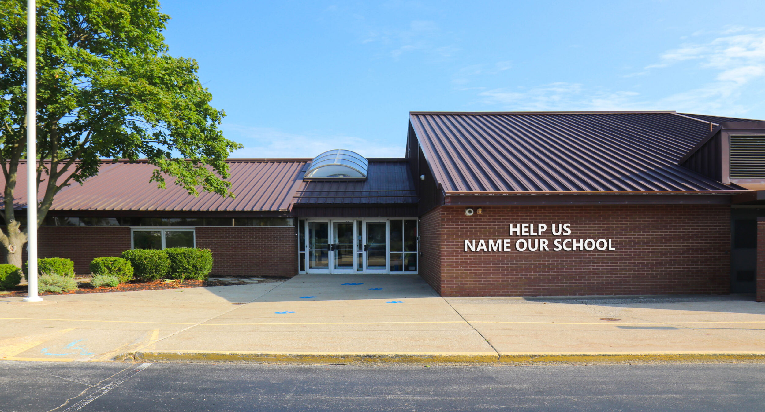 Front of school building