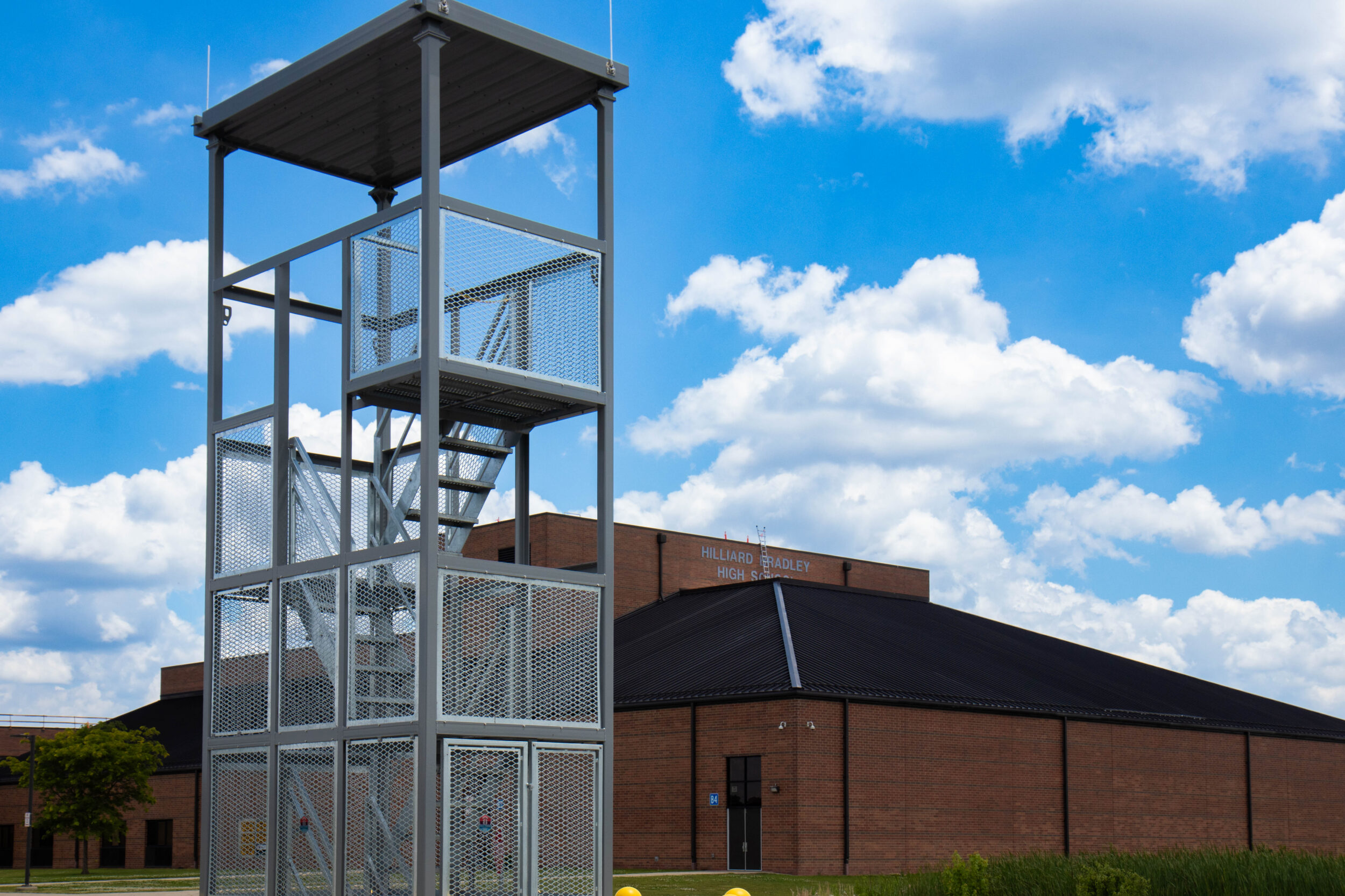 Band Tower and High School building in back