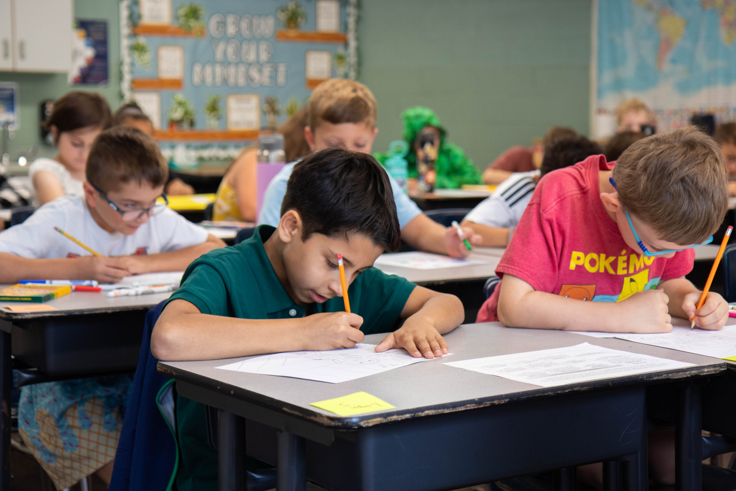 Students in classroom working